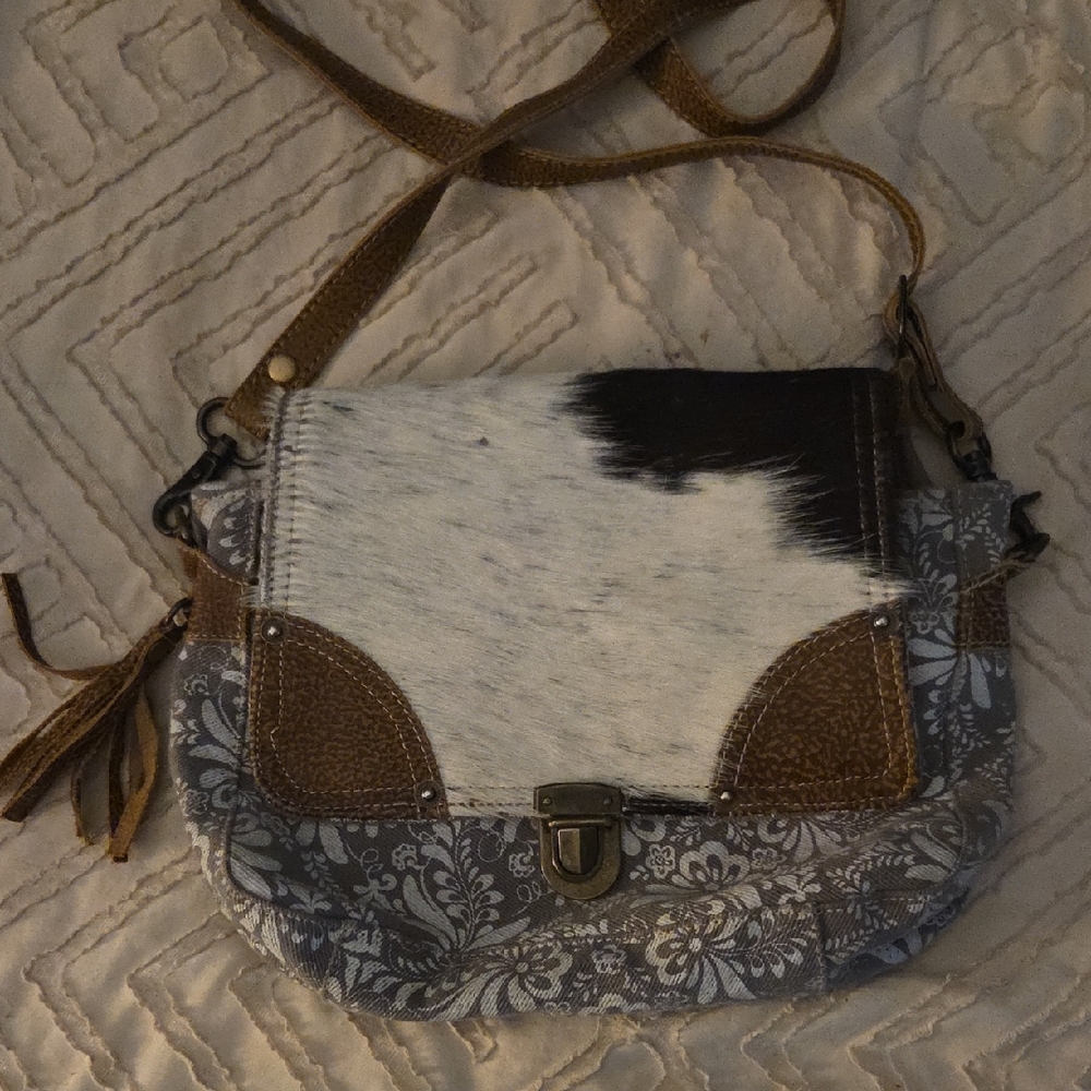 Myra Bag Brown and White Crossbody